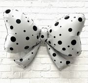 Black & White Polka Dot Bow Balloon – 40" - Ellie's Party Supply