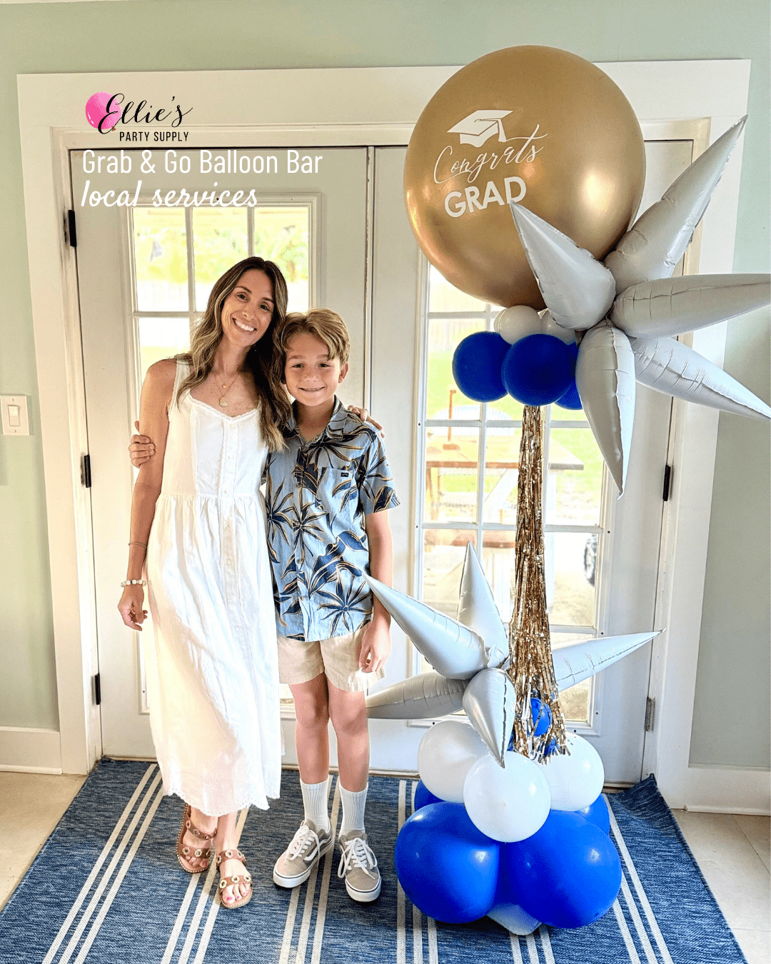 Custom Balloon Tower with Starbursts | Ellie's Grab And Go - Ellie's Party Supply