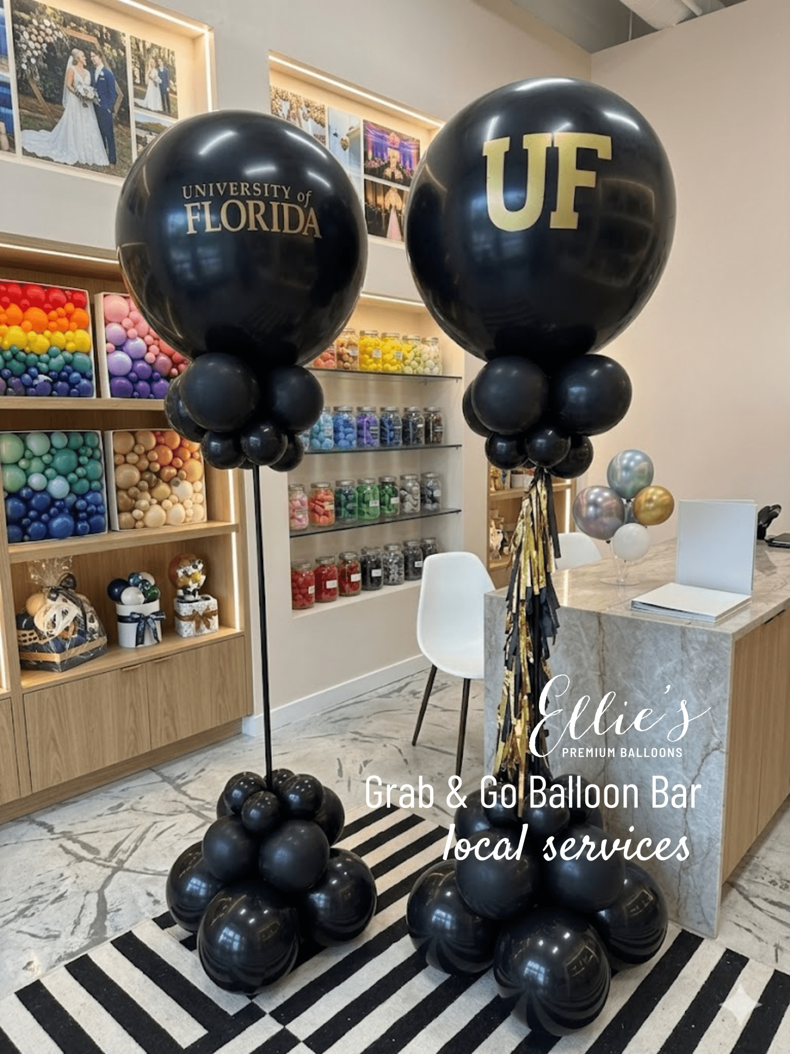 Custom Balloon Tower with Starbursts | Ellie's Grab And Go - Ellie's Party Supply