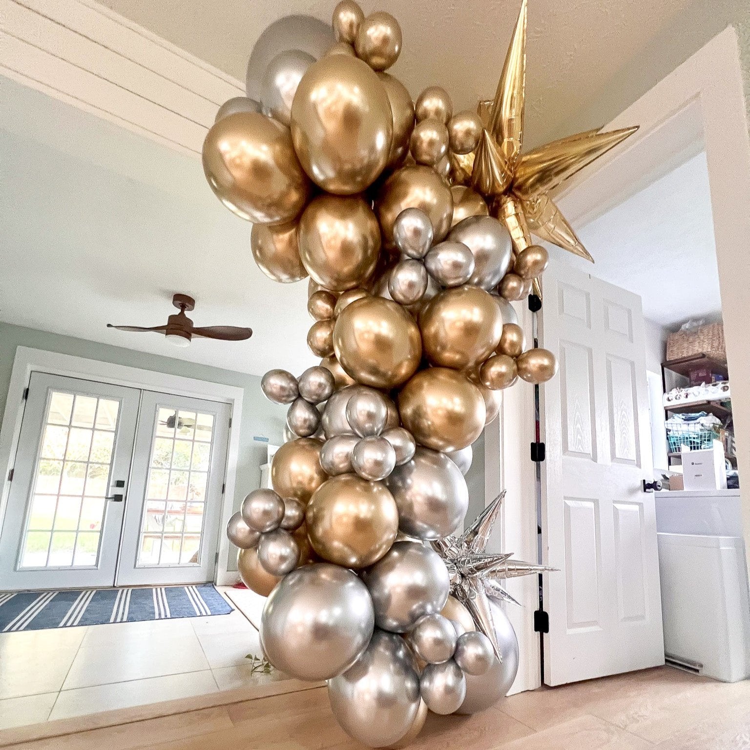 Gold & Silver Balloon Arch Kit - Balloon Garland Kit - Ellie's Party Supply