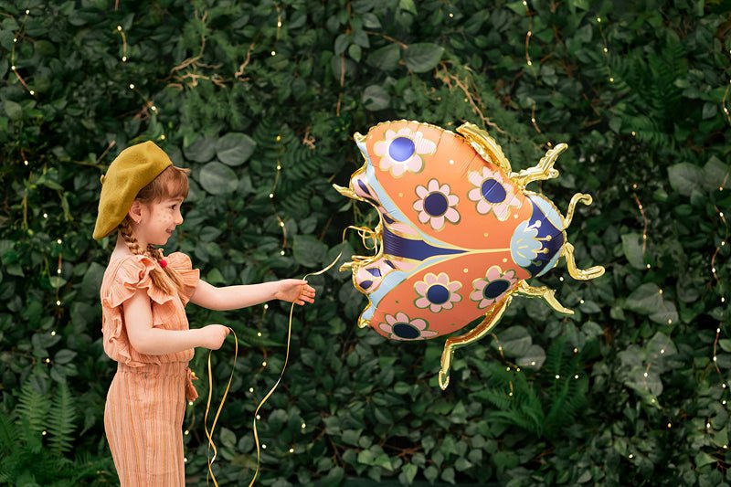 Ladybug Foil Balloon - Colorful Floral Party Decoration | 24x27.5 Inches - Ellie's Party Supply