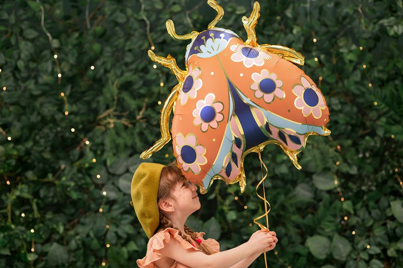 Ladybug Foil Balloon - Colorful Floral Party Decoration | 24x27.5 Inches - Ellie's Party Supply