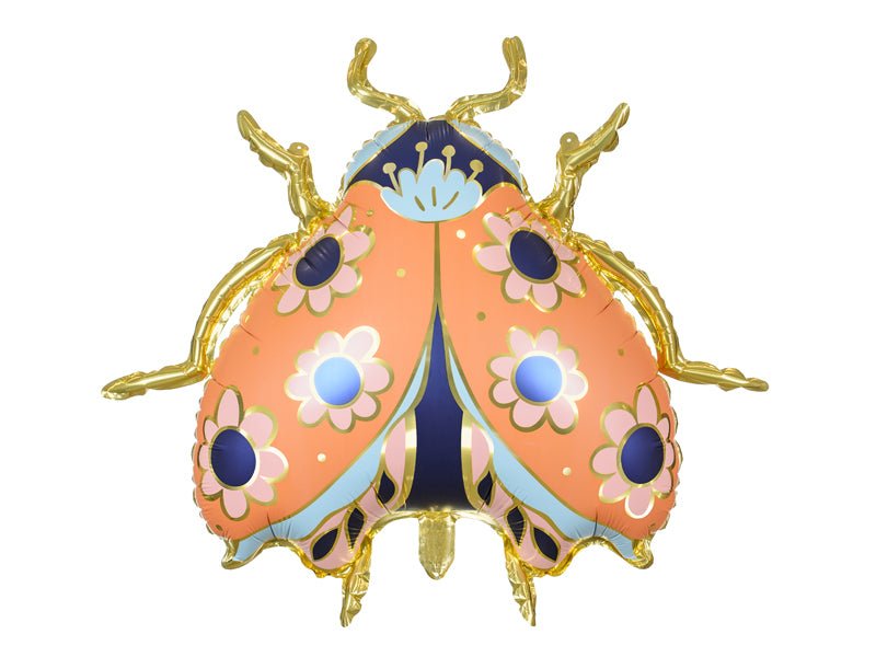 Ladybug Foil Balloon - Colorful Floral Party Decoration | 24x27.5 Inches - Ellie's Party Supply