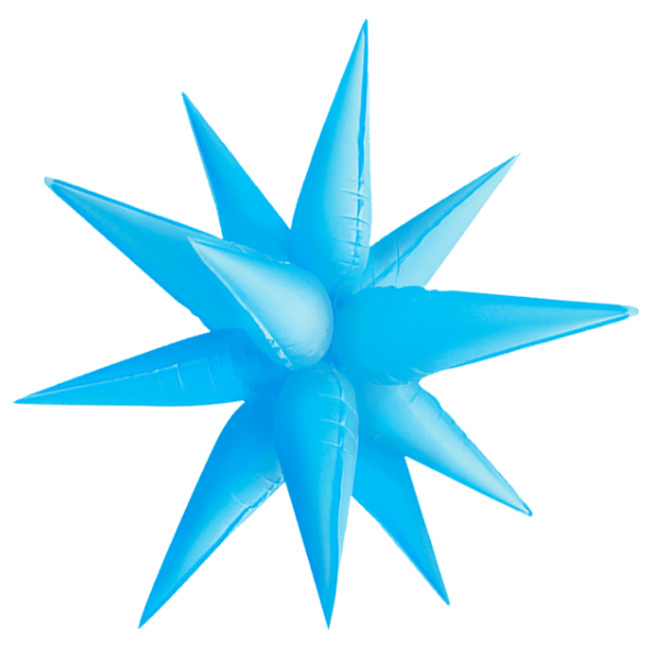 Neon Blue Starburst Cluster Balloon – 19", 26", 40" | Ellie’s Party Supply - Ellie's Party Supply
