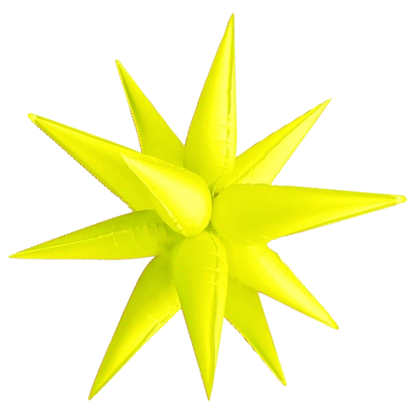 Neon Yellow Starburst Cluster Balloon – 19", 26", 40" | Ellie’s Party Supply - Ellie's Party Supply