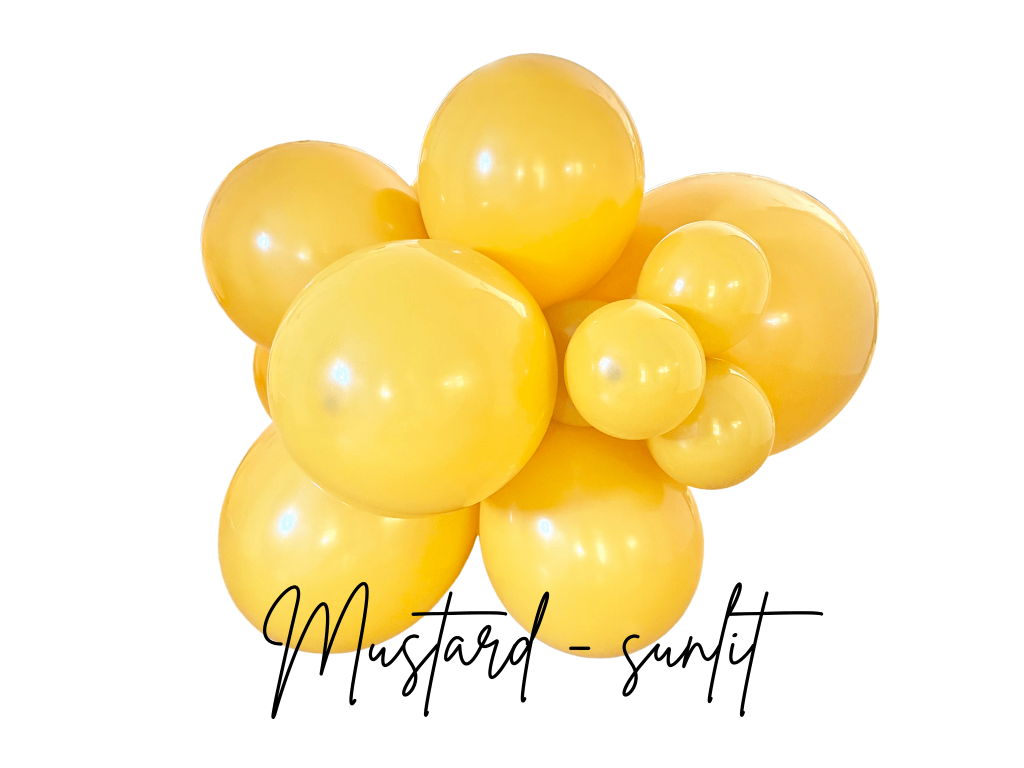 Premium Mustard Yellow Latex Balloon Cluster (5
