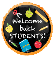 Welcome Back Students 18" Foil Balloon – School Theme Decor - Ellie's Party Supply