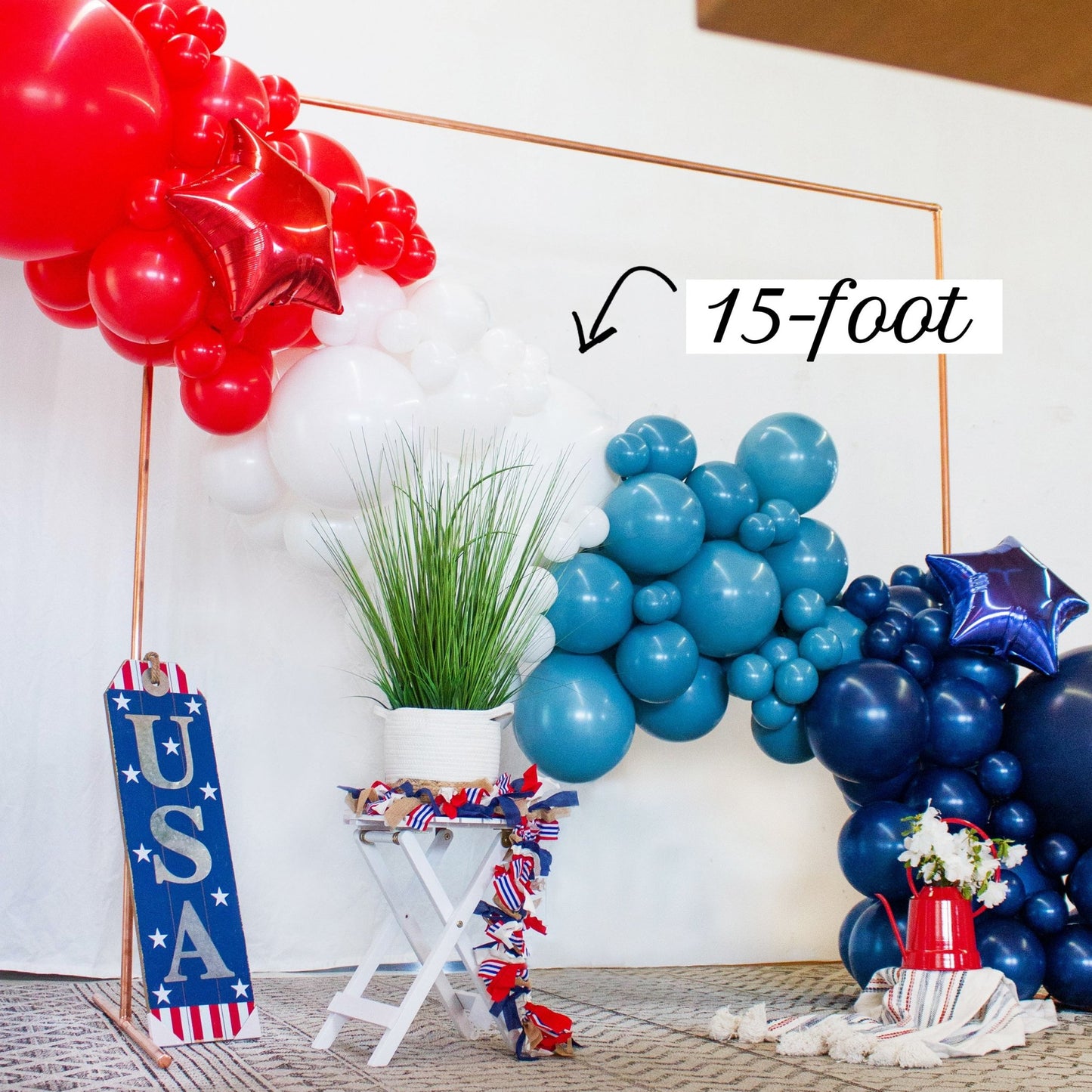 4th of July Balloon Arch - Patriotic Balloon Garland Kit - Ellie's Party Supply