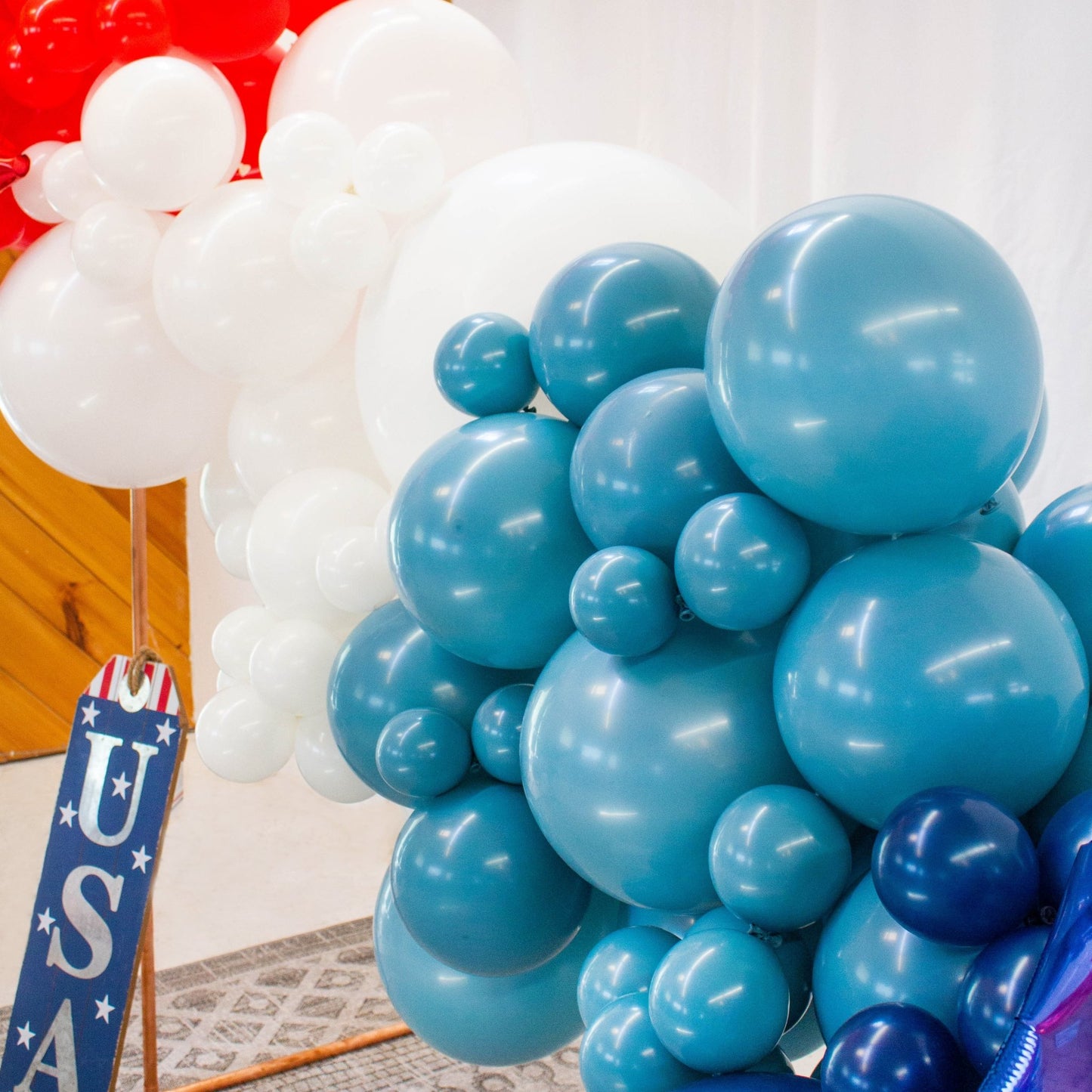 4th of July Balloon Arch - Patriotic Balloon Garland Kit - Ellie's Party Supply