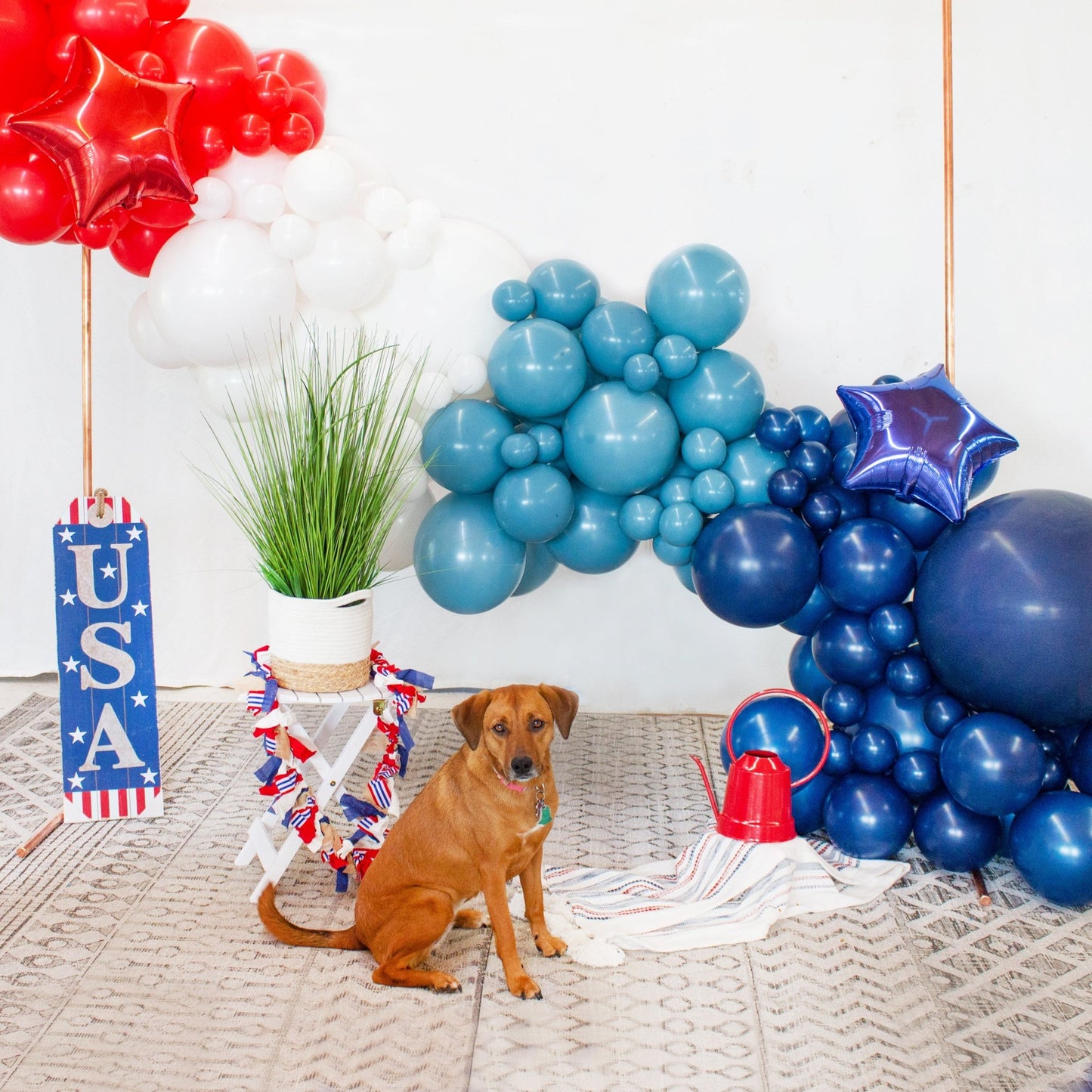 4th of July Balloon Arch - Patriotic Balloon Garland Kit - Ellie's Party Supply