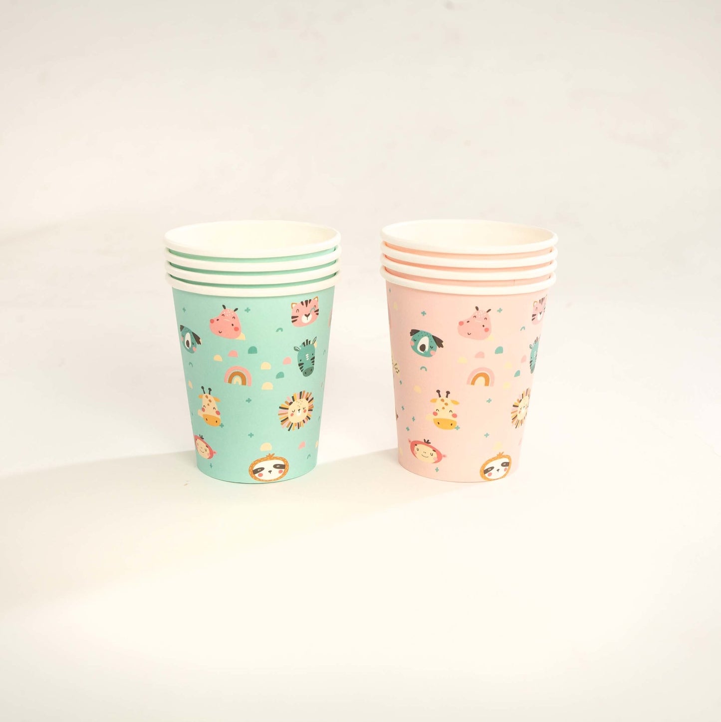 Boho Rainbow Safari Animal Paper Cups (Set of 8) - Ellie's Party Supply