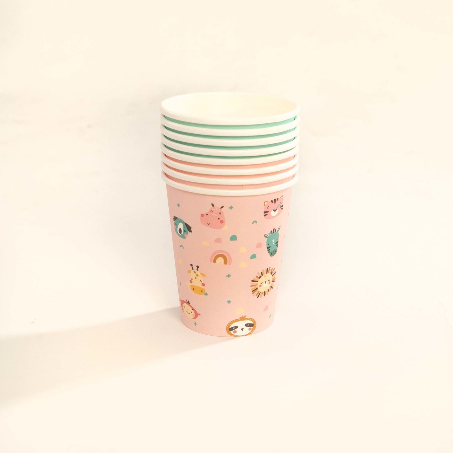 Boho Rainbow Safari Animal Paper Cups (Set of 8) - Ellie's Party Supply