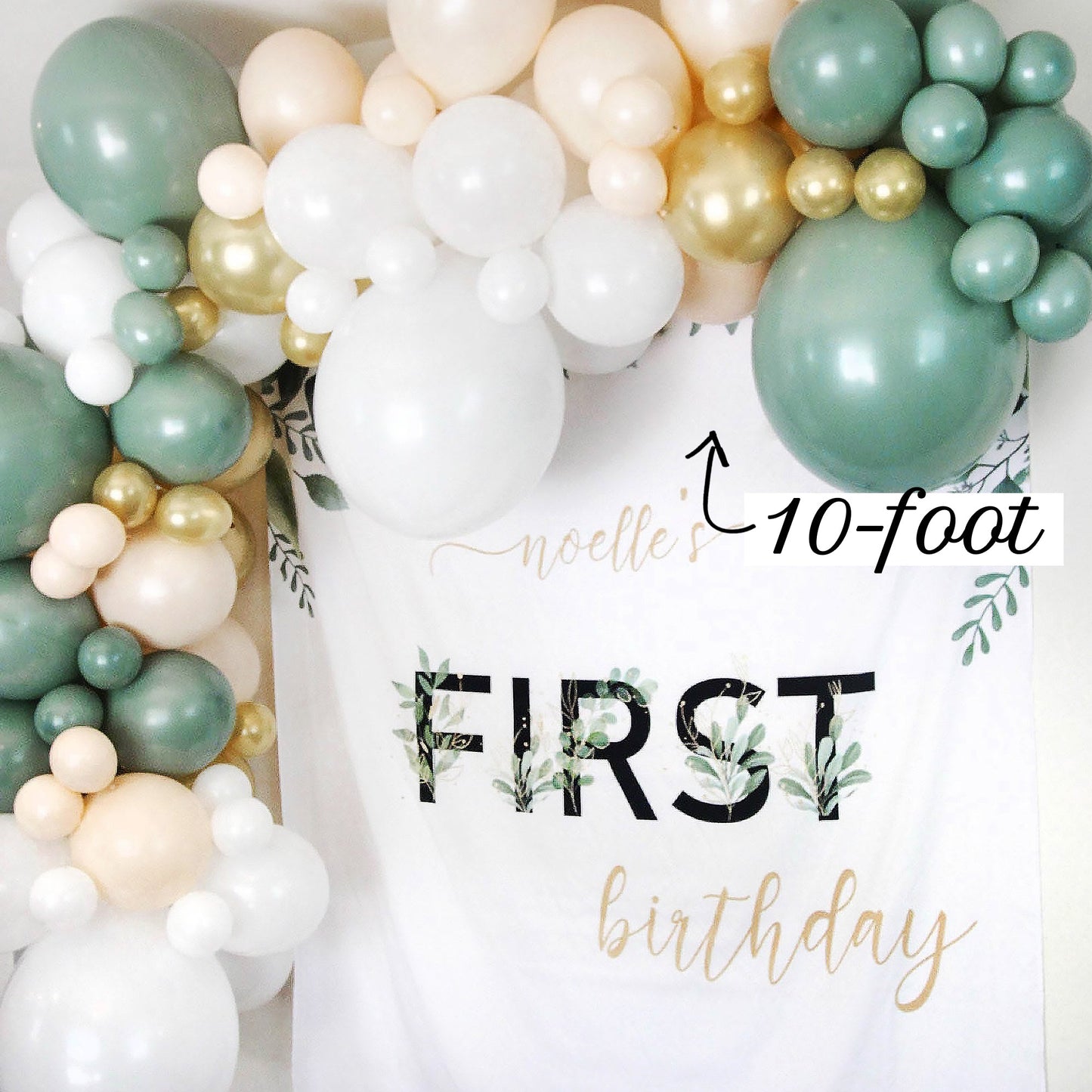 Boho Safari Balloon Arch - Sage & Gold Balloon Garland Kit - Ellie's Party Supply