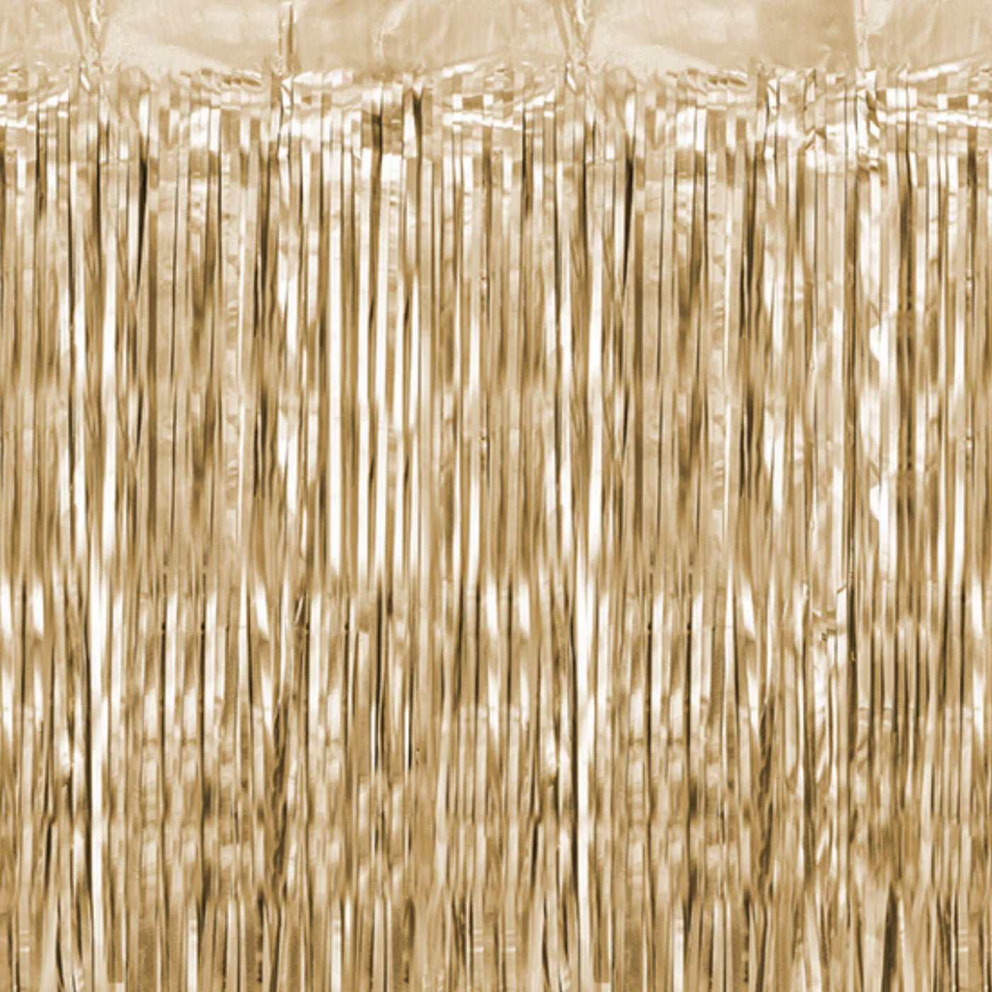 Champagne Gold Metallic Fringe Tinsel Curtain Backdrop - Ellie's Party Supply