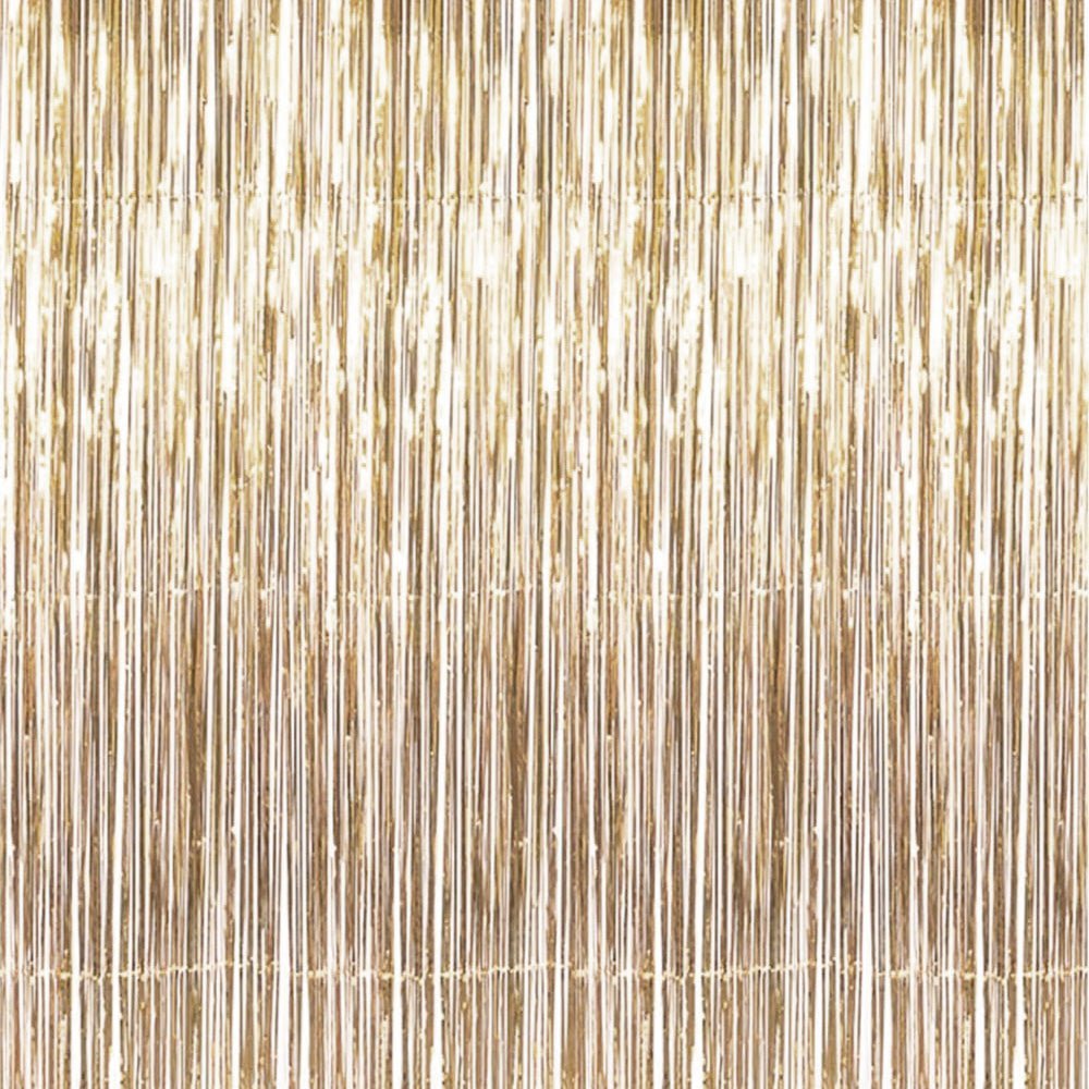 Champagne Gold Metallic Fringe Tinsel Curtain Backdrop