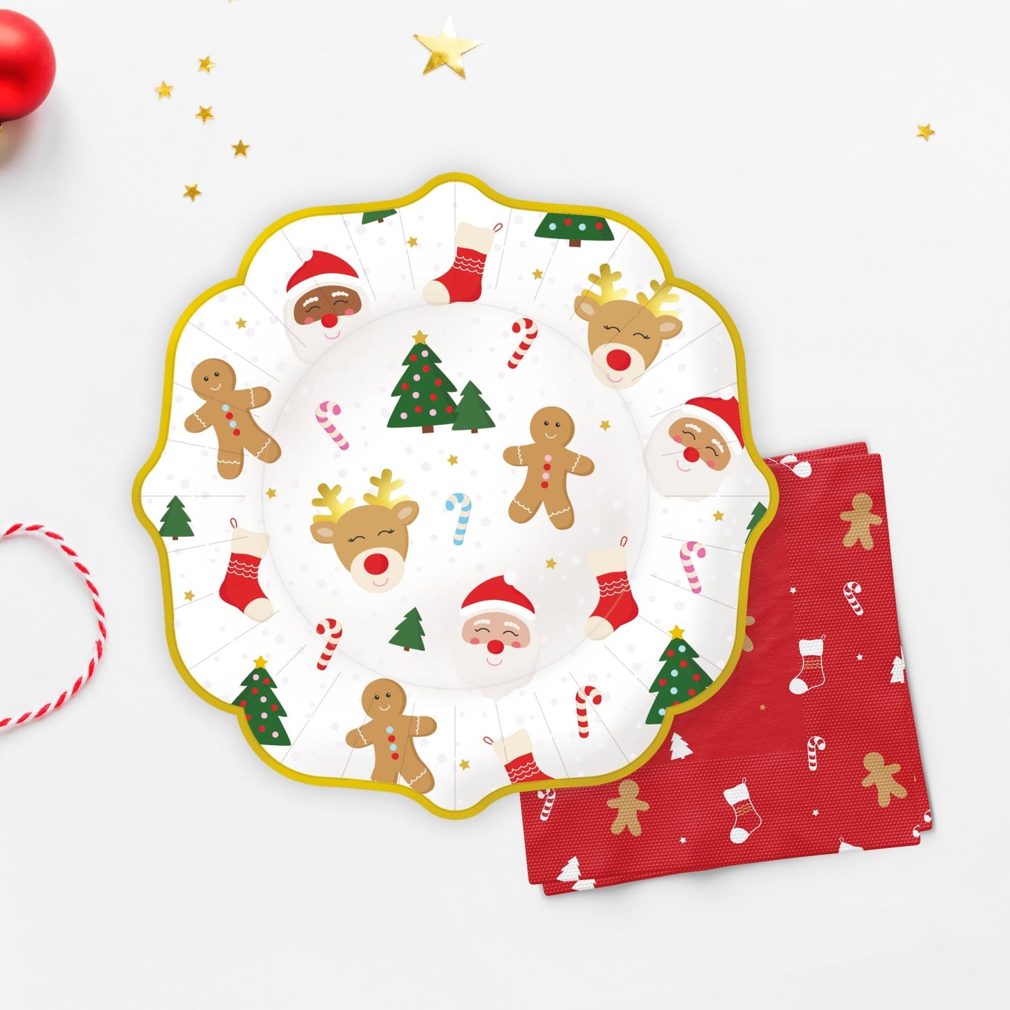 Classic Christmas Icon Plates (Set of 8) - Ellie's Party Supply