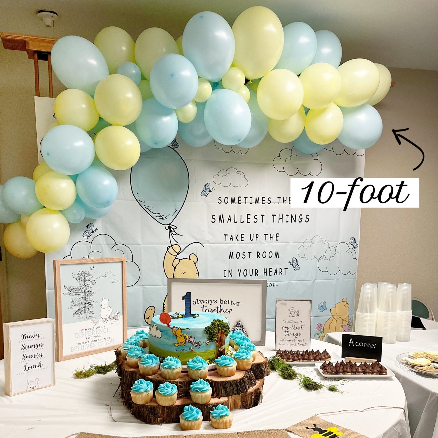 Classic Pooh Balloon Arch - Blue and Yellow Balloon Garland Kit - Ellie's Party Supply