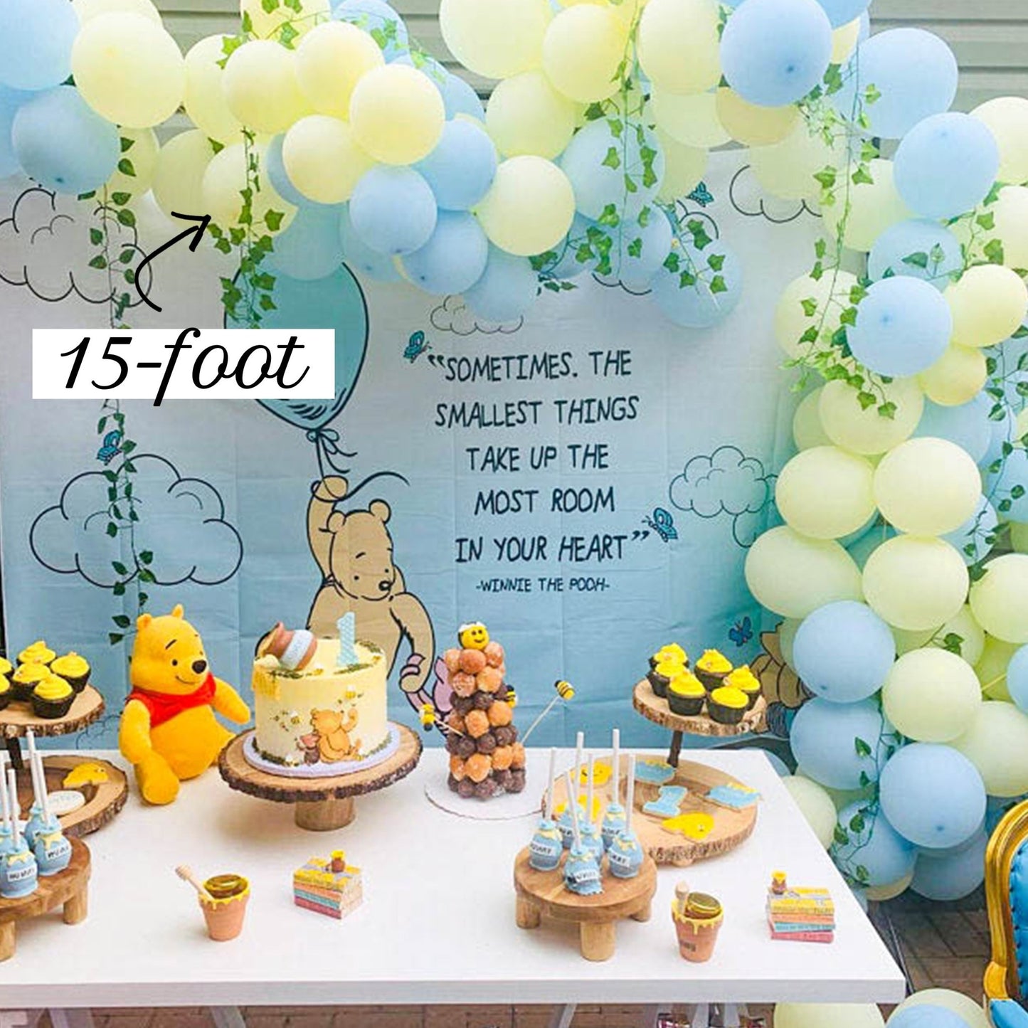 Classic Pooh Balloon Arch - Blue and Yellow Balloon Garland Kit - Ellie's Party Supply