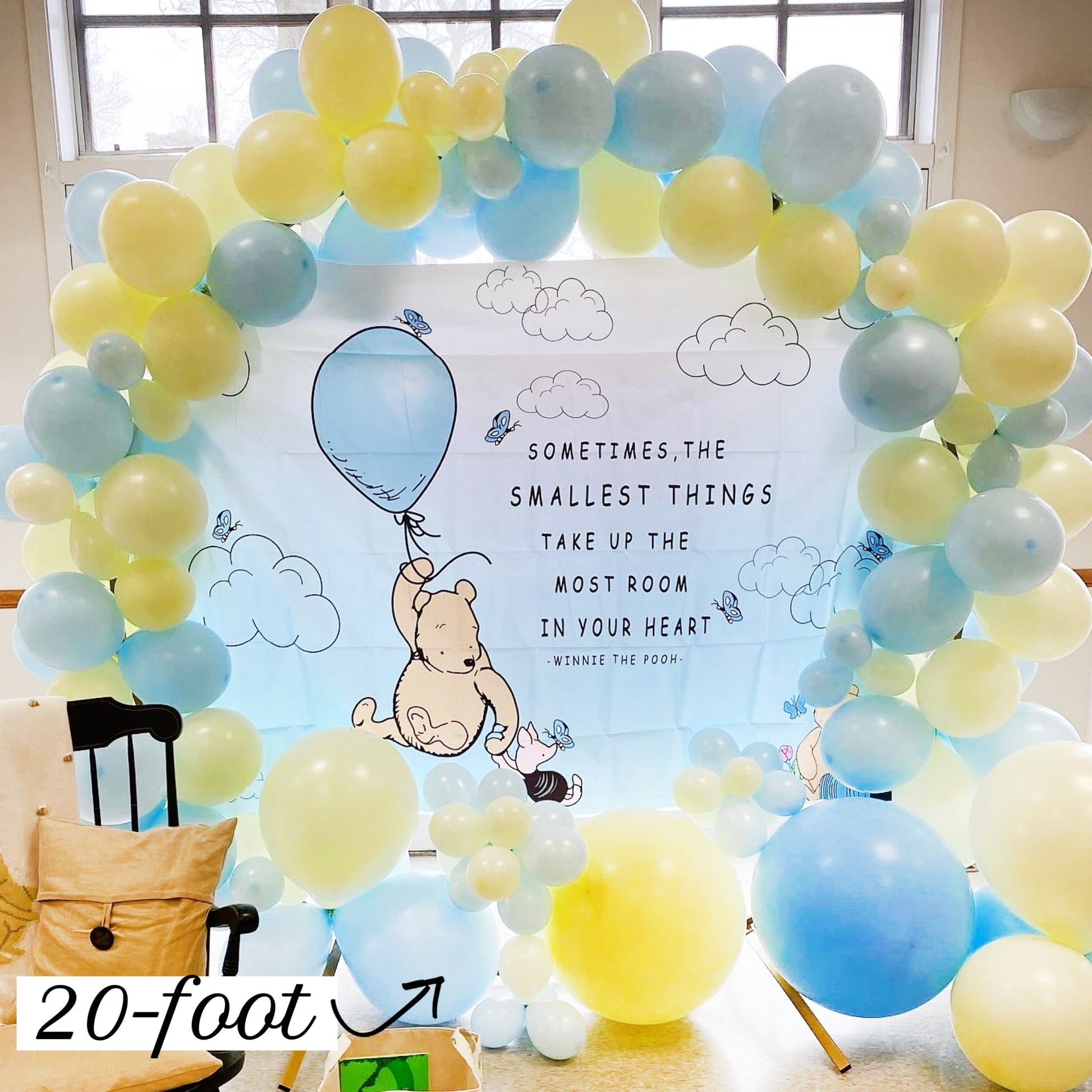 Classic Pooh Balloon Arch - Blue and Yellow Balloon Garland Kit - Ellie's Party Supply