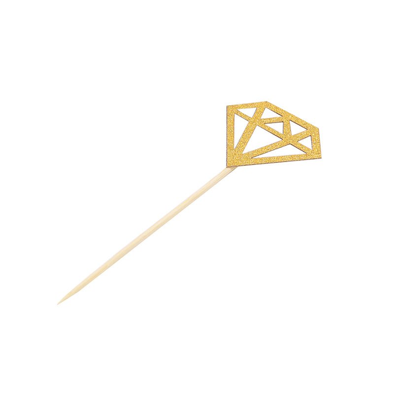 Gold Diamond Donut Cupcake Toppers (Set of 10) - Ellie's Party Supply