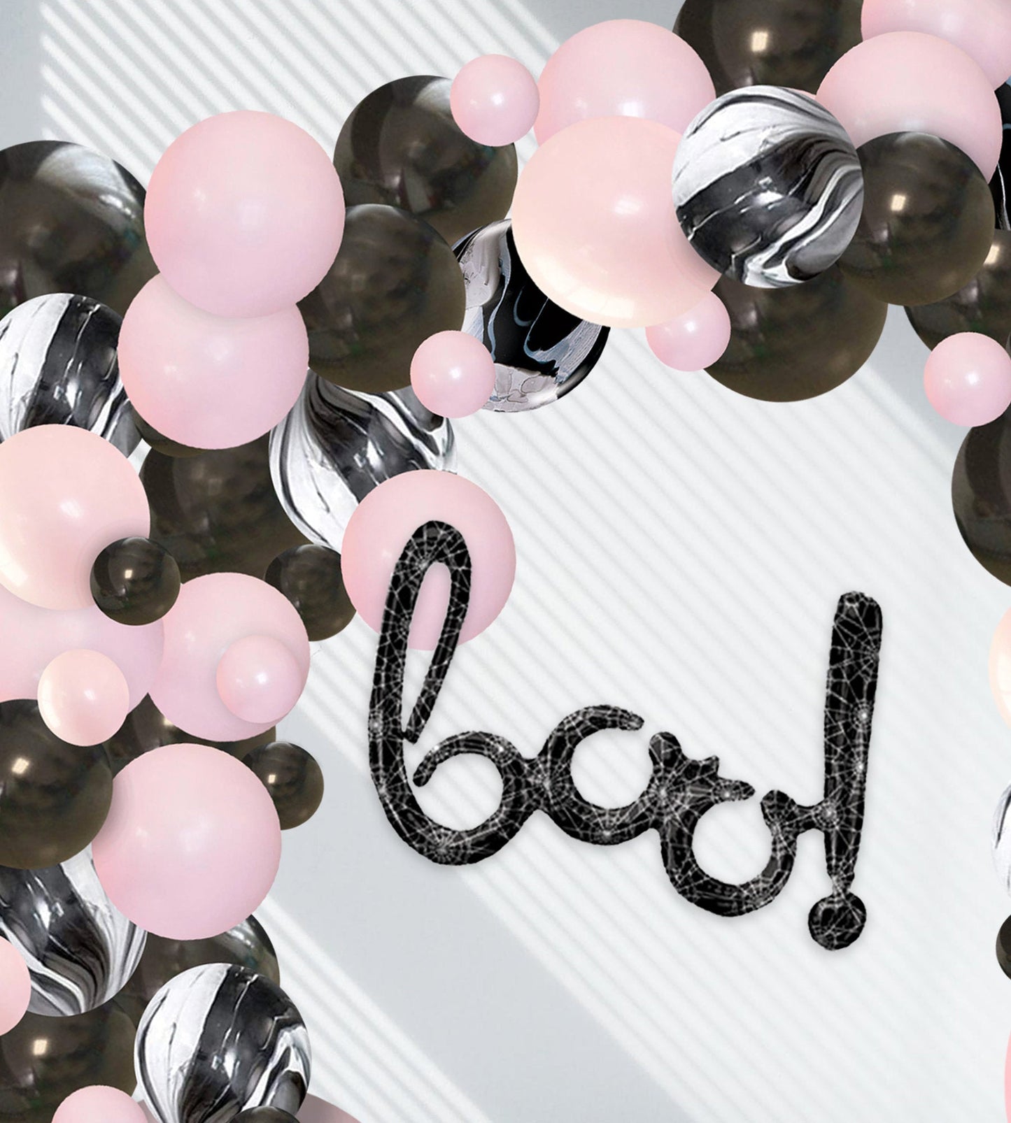 Halloween Balloon Arch - Pink & Black Balloon Garland Kit - Ellie's Party Supply