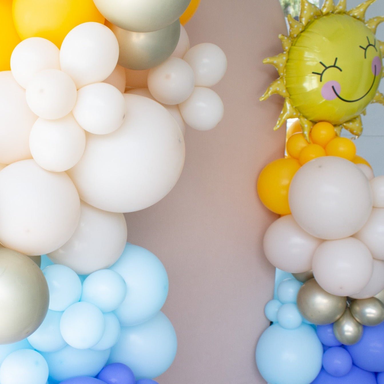 Here Comes the Son Balloon Arch - Blue and Golden Garland Kit - Ellie's Party Supply