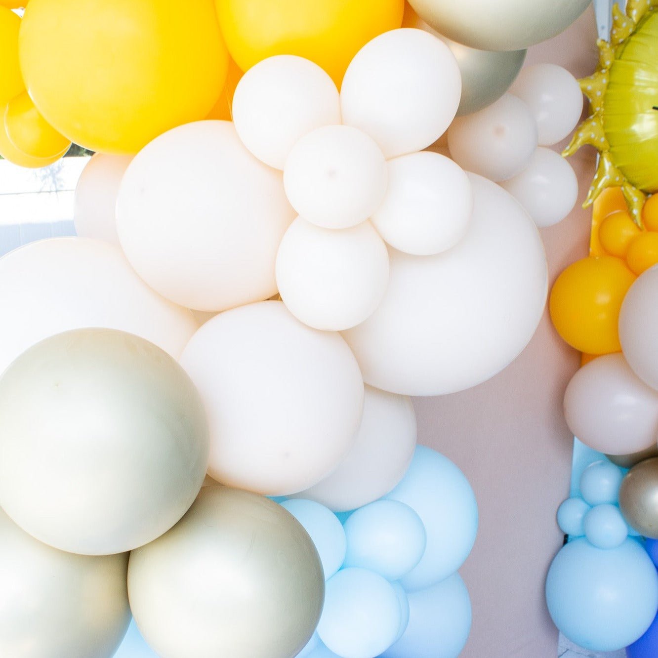 Here Comes the Son Balloon Arch - Blue and Golden Garland Kit - Ellie's Party Supply