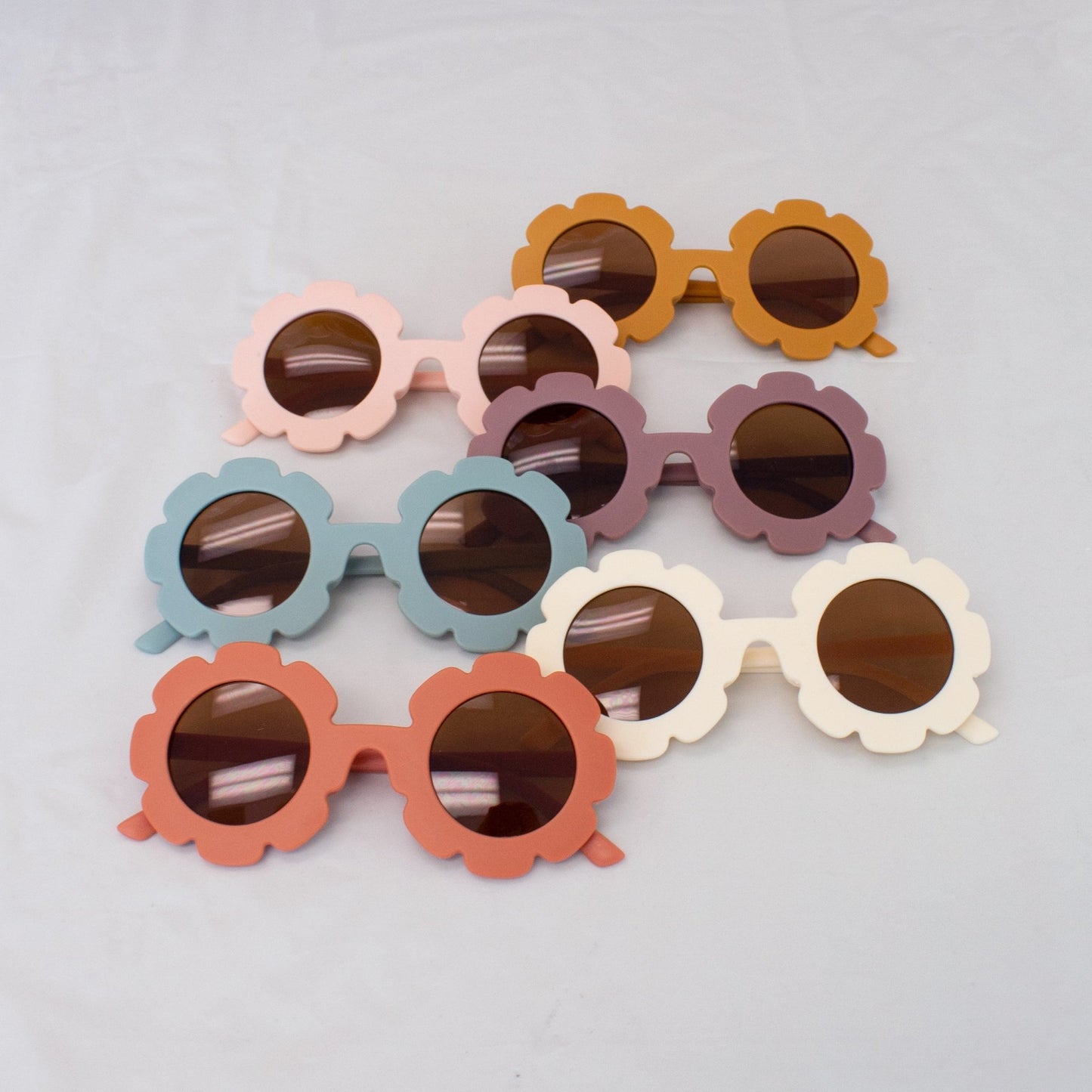 Mustard Yellow Flower Shaped Kids Sunglasses - Ellie's Party Supply