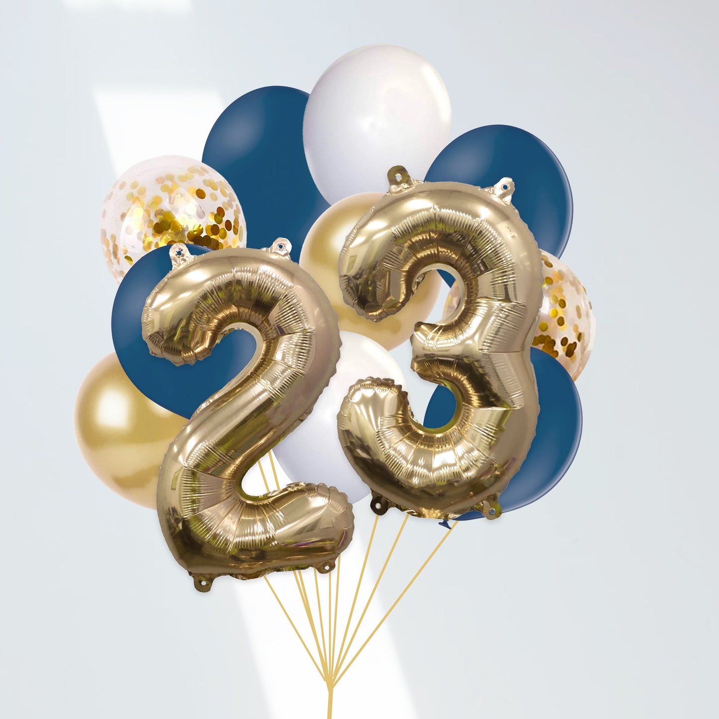 Navy and Gold Graduation 2023 Balloon Bouquet - Ellie's Party Supply