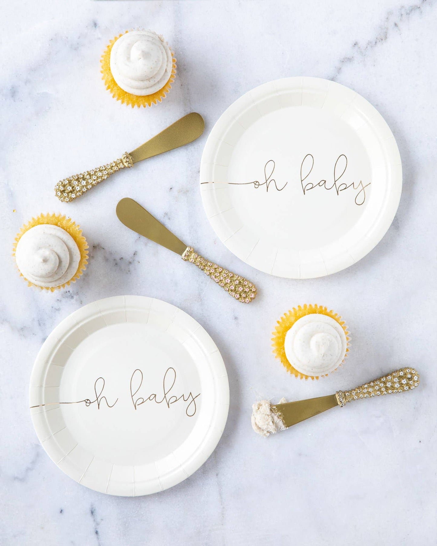 Oh Baby Small Paper Plates (Set of 8) - Ellie's Party Supply