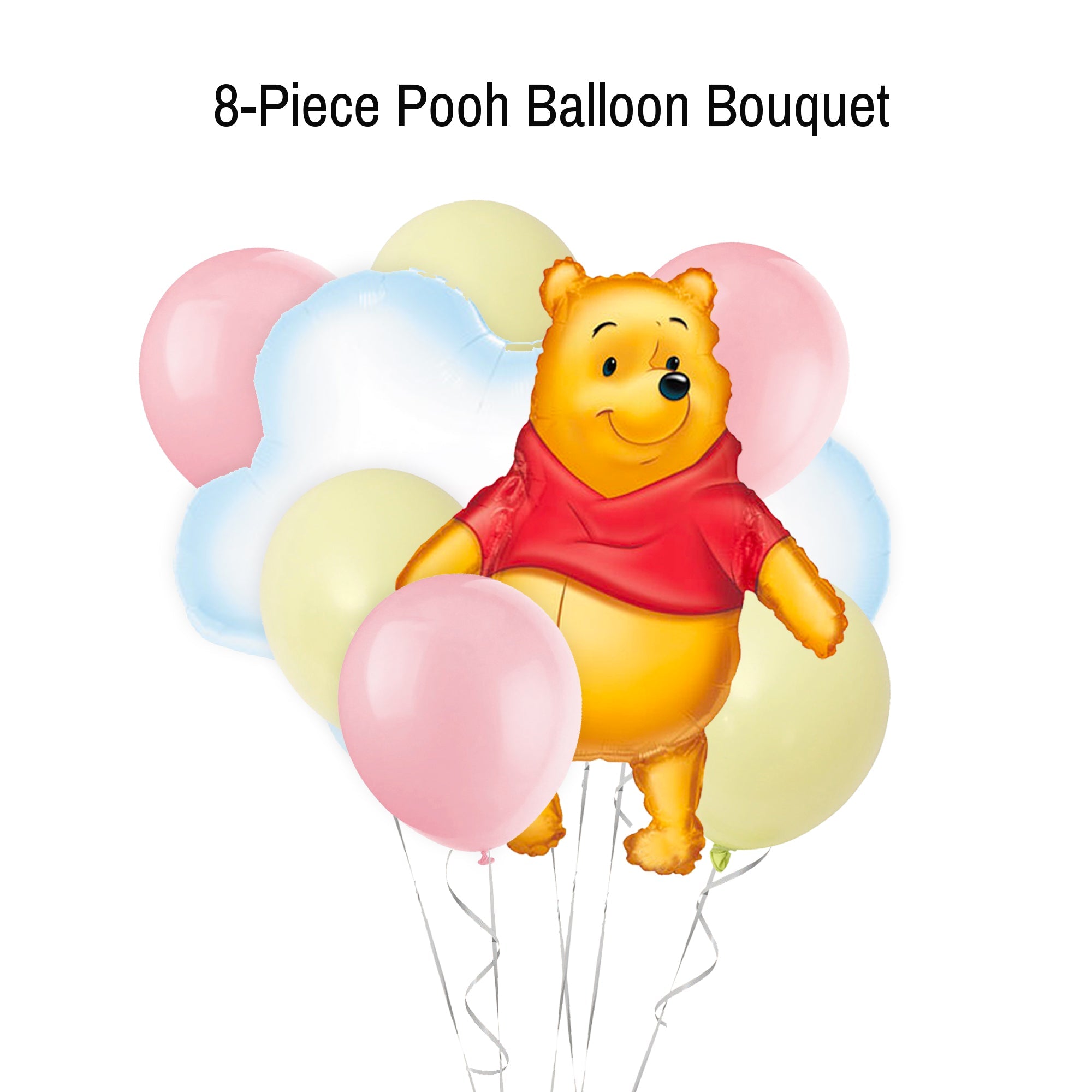 vod nabootsen Bermad Pink and Yellow Classic Pooh Balloon Bouquet from Ellie's Party Supply
