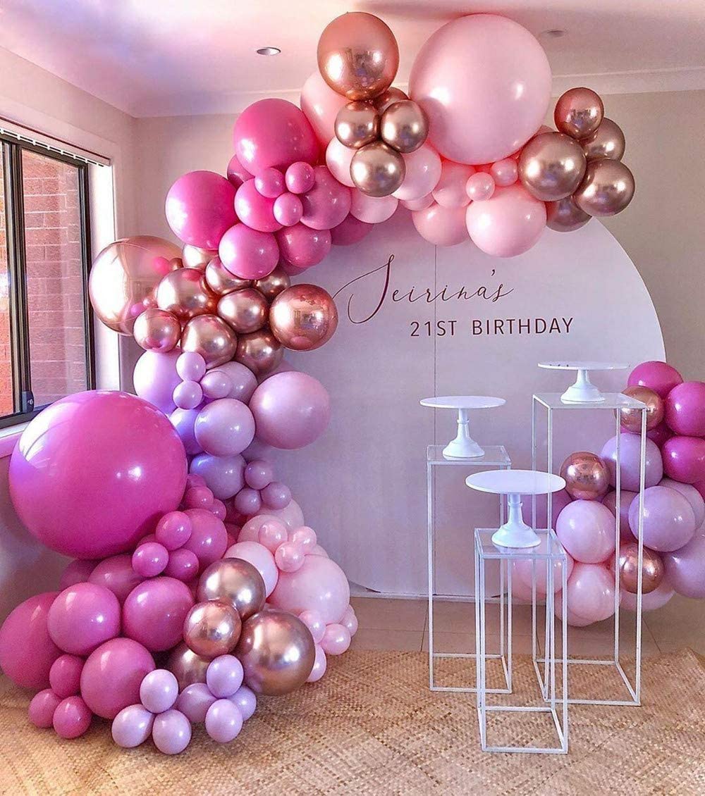 Pink Rainbow Balloon Arch - Ombre Balloon Garland Kit