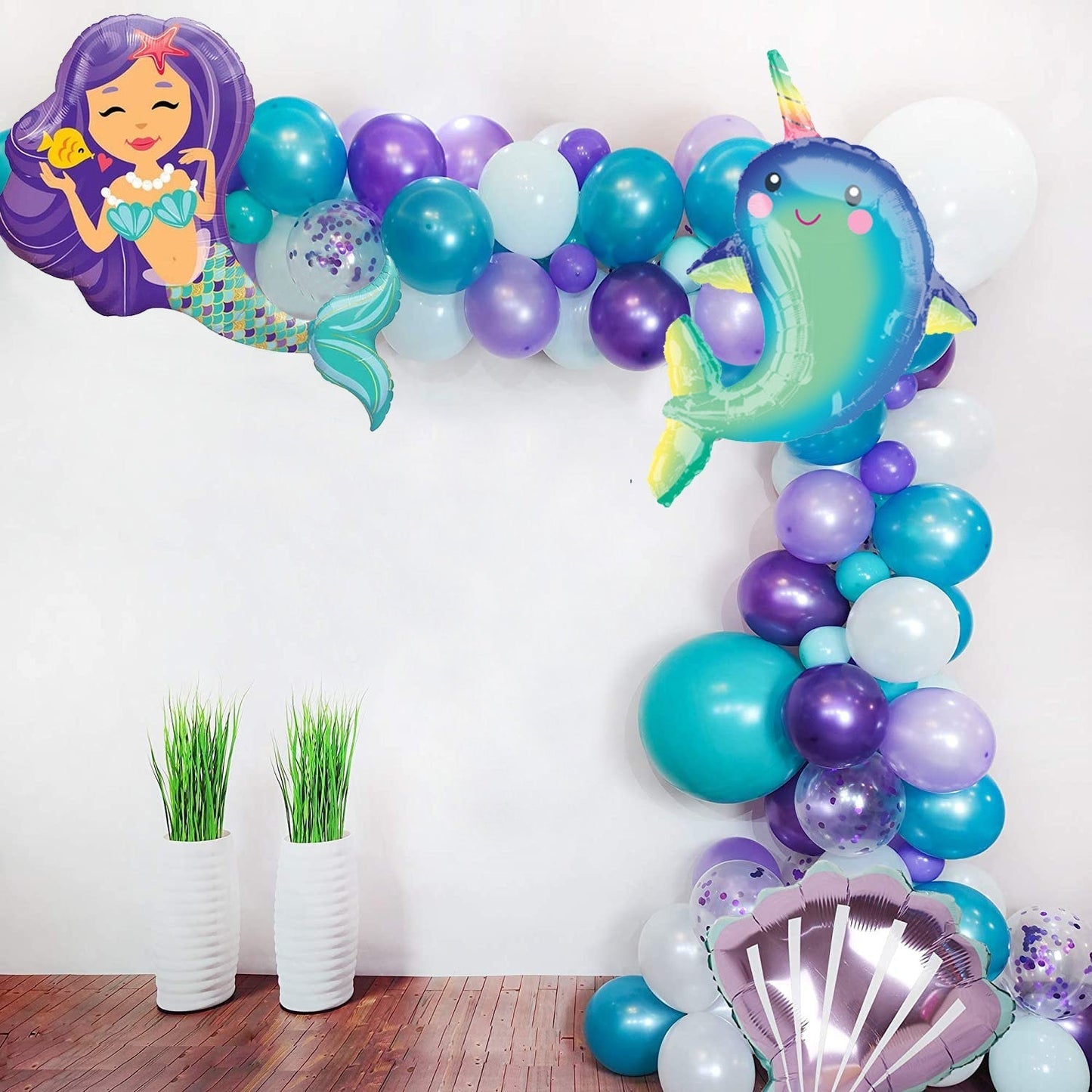 Purple Seashell Mylar Balloons - Sea Shell Foil Balloon (19 inches) - Ellie's Party Supply