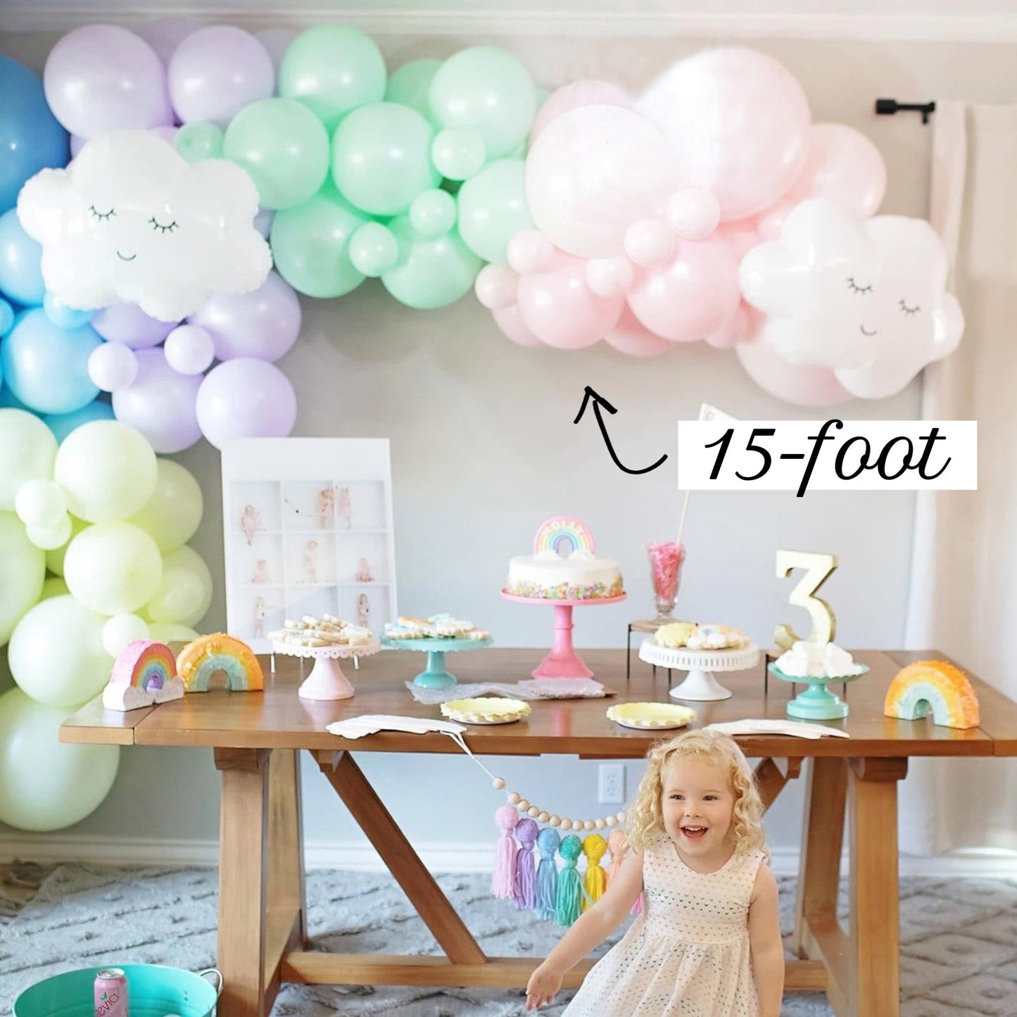 Rainbow Balloon Arch - Pastel Balloon Garland Kit - Ellie's Party Supply