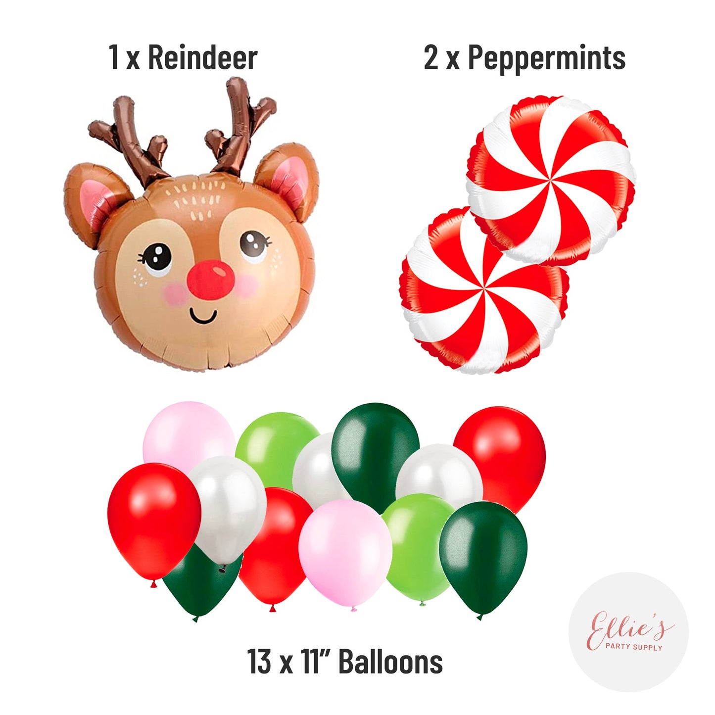 Reindeer Balloon Bouquet Kit - Ellie's Party Supply