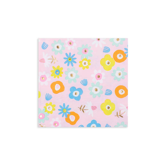 Spring Flower Pastel Pink Paper Napkins (Set of 16) - Ellie's Party Supply