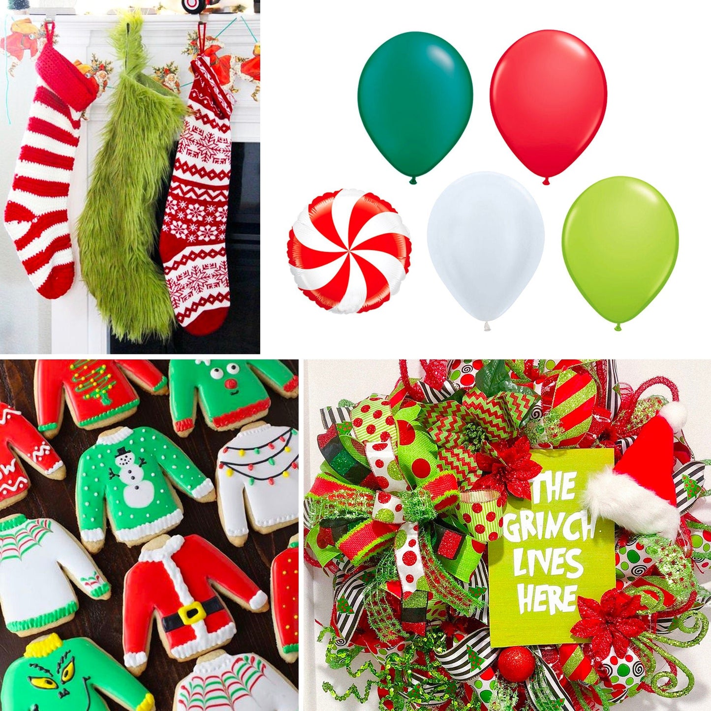 The Grinch Christmas Balloon Arch Kit - Ellie's Party Supply