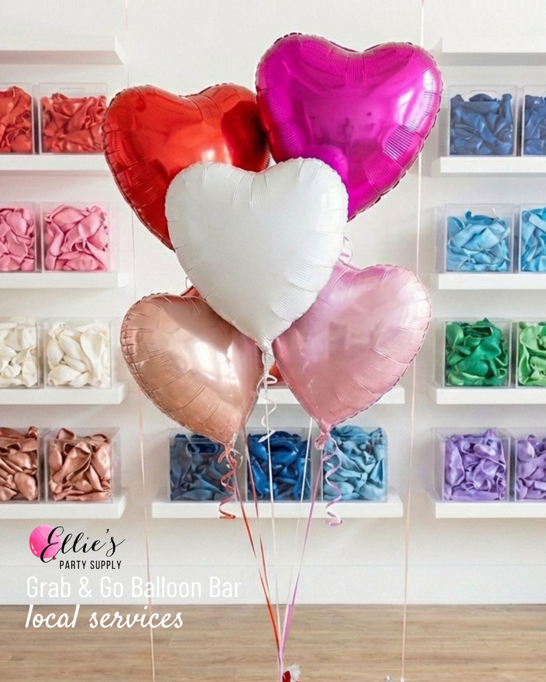 XOXO Heart Balloon Bouquet (For Grab & Go) - Ellie's Party Supply