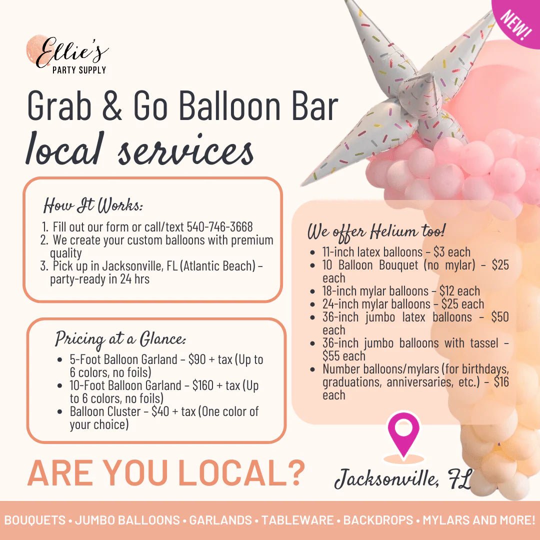 10 - Foot Grab - and - Go Garland + Stand - Ellie's Party Supply