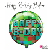 18" Happy B - Day Pixel Balloon - Ellie's Party Supply