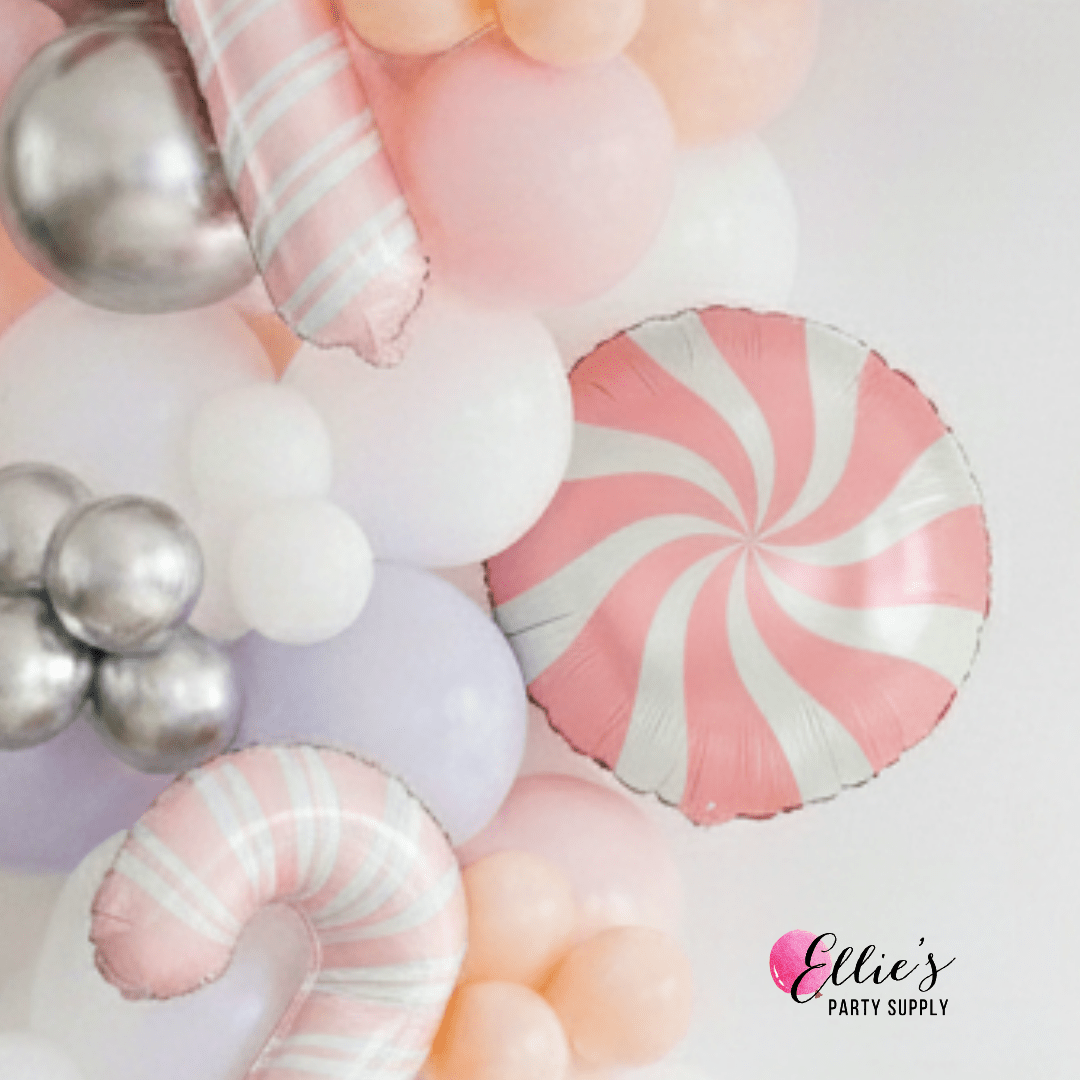 18" Matte Pink Candy Swirl Balloon - Ellie's Party Supply
