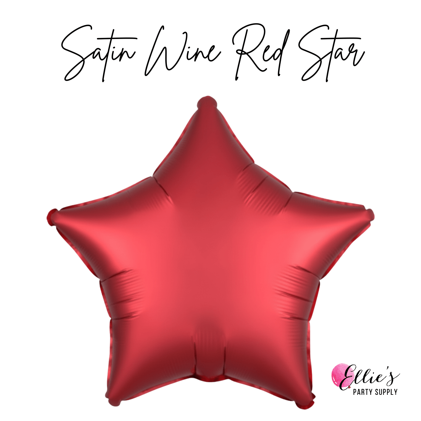 19" Satin Luxe Sangria Red Star Balloon - Ellie's Party Supply