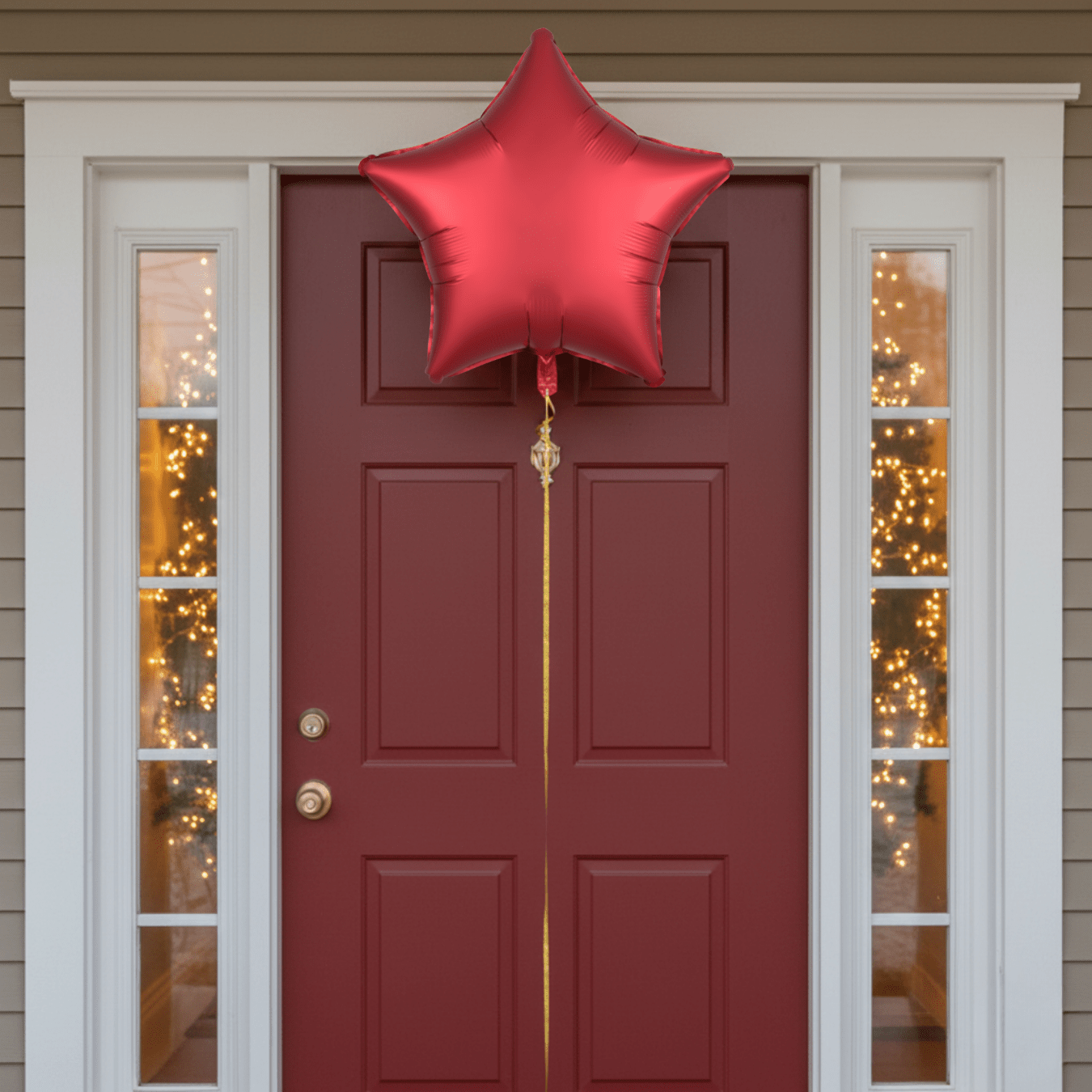 19" Satin Luxe Sangria Red Star Balloon - Ellie's Party Supply