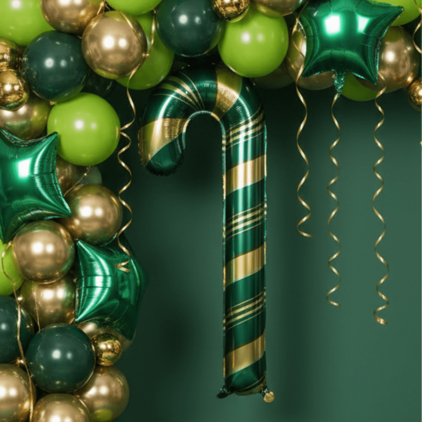 22" Dark Green Candy Cane Balloon - Ellie's Party Supply