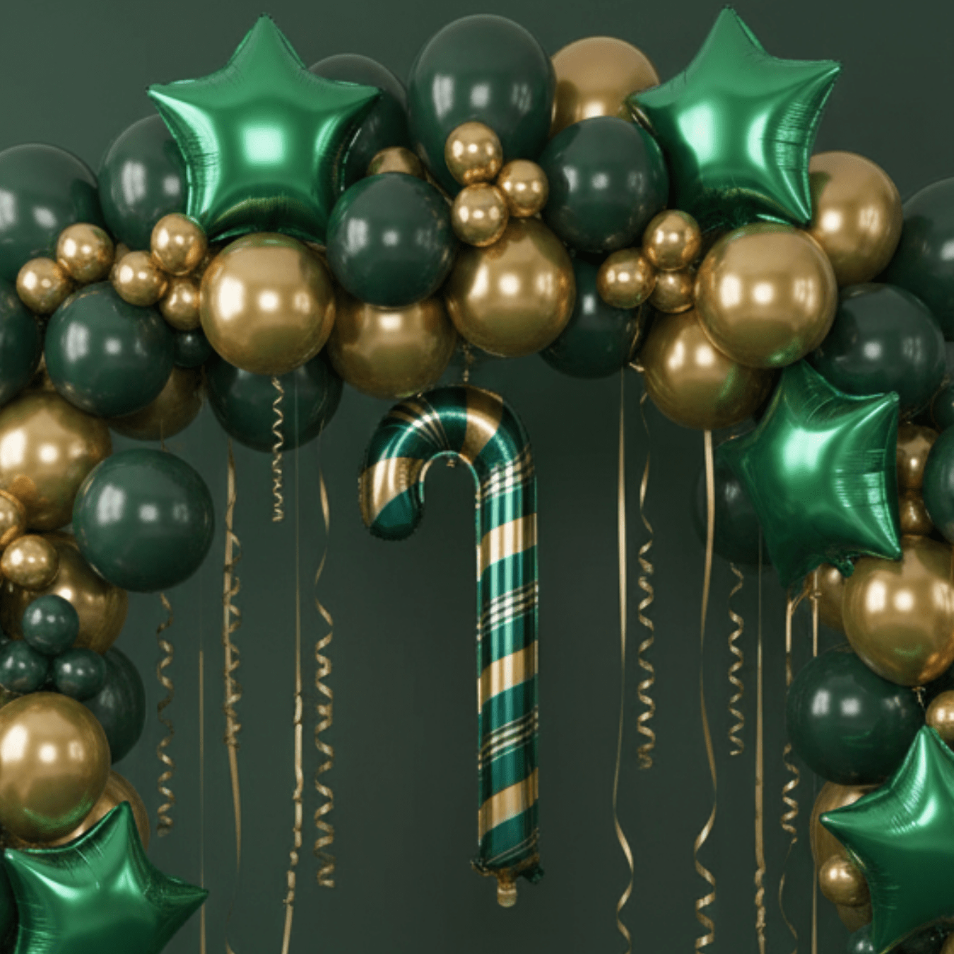 22" Dark Green Candy Cane Balloon - Ellie's Party Supply