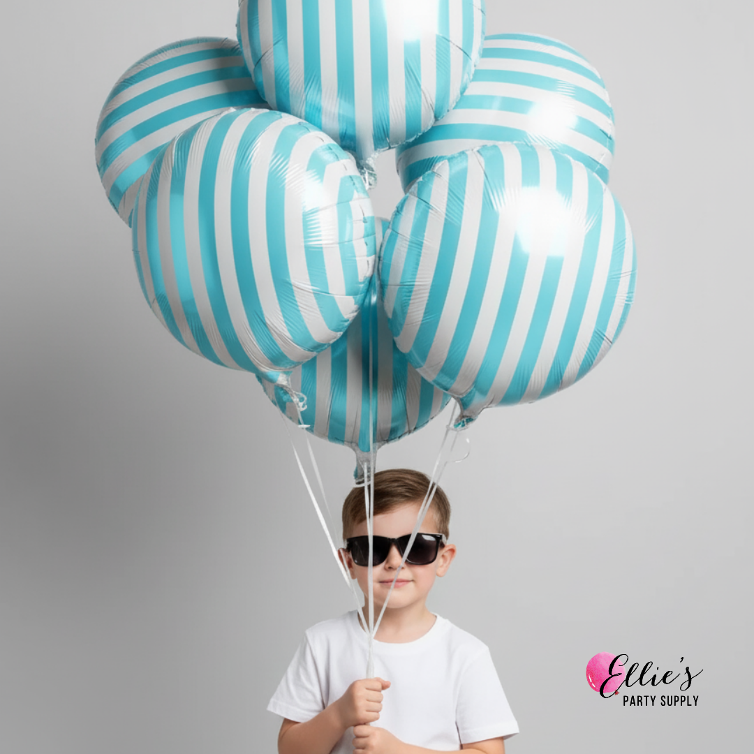 18” Striped Balloon – Black, Blue, Pink, Red, or Yellow