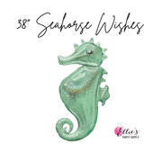 38” Seahorse Wishes Balloon - Ellie's Party Supply
