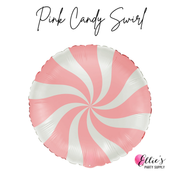 18" Matte Pink Candy Swirl Balloon