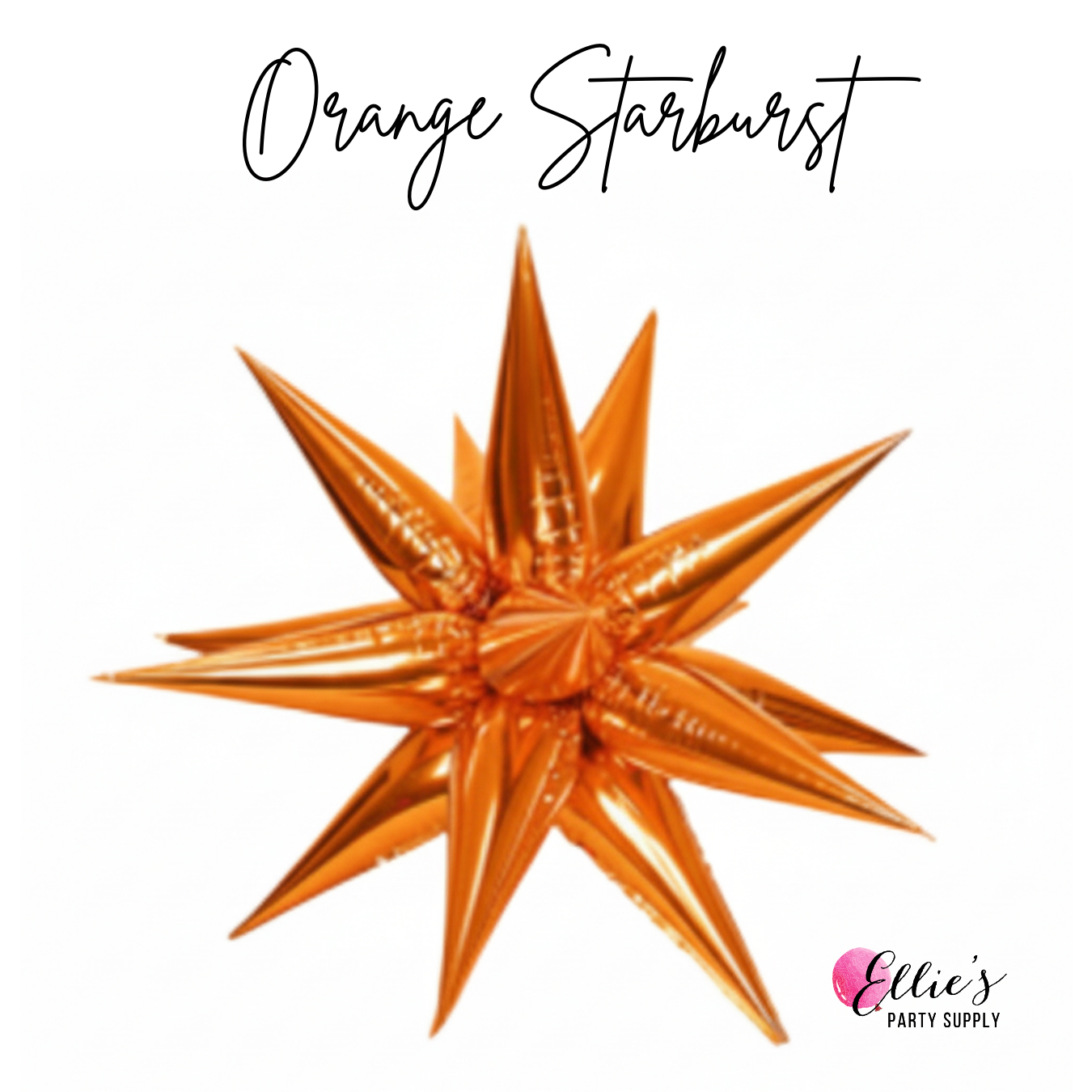Orange Starburst Cluster Balloon 26" - Ellie's Party Supply
