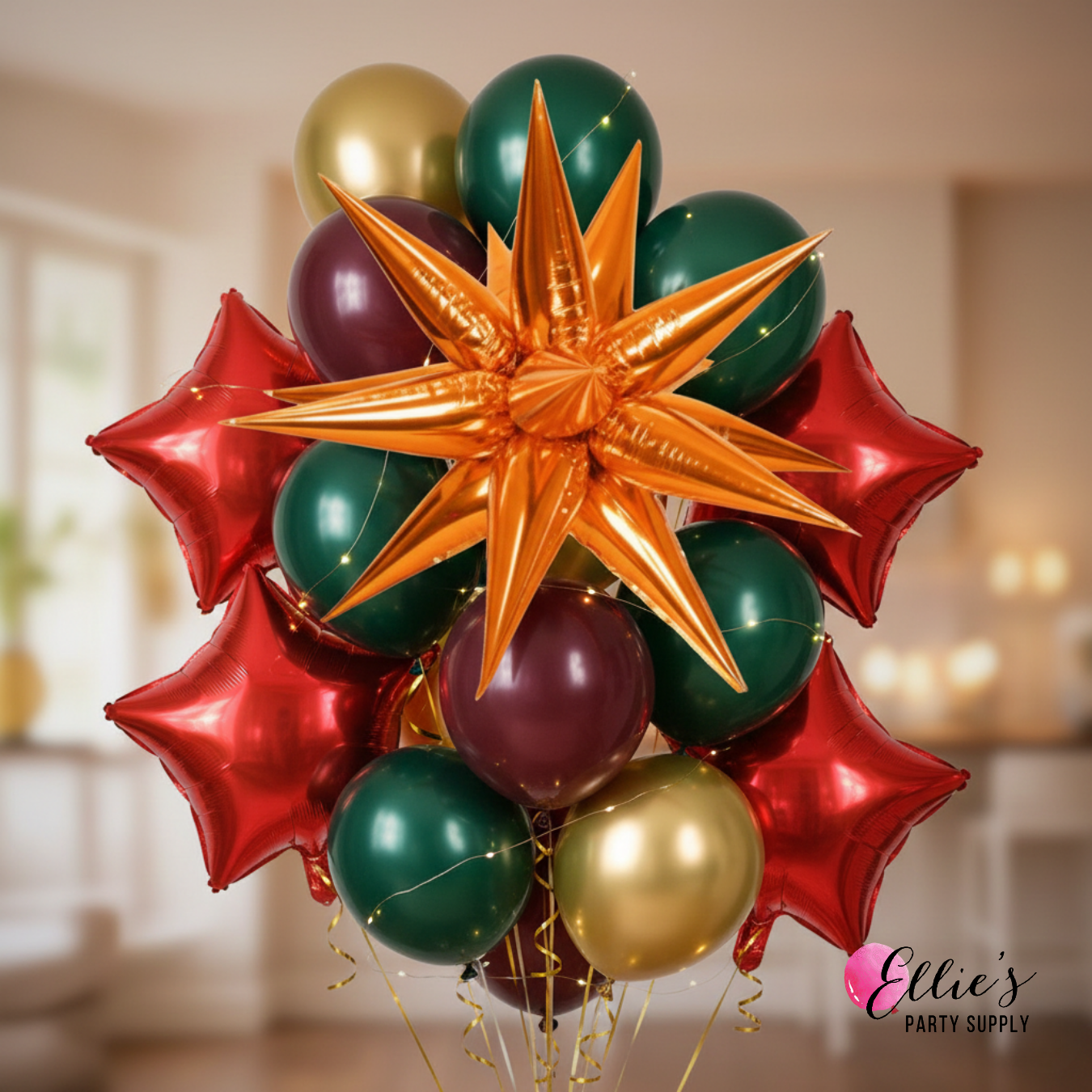 Orange Starburst Cluster Balloon 26" - Ellie's Party Supply
